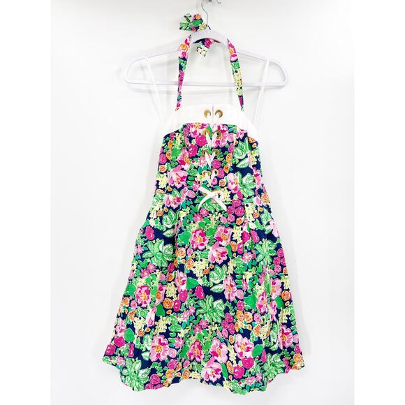 Lilly Pulitzer Toni Getaway Garden Floral Print Lace Up Halter Mini Dress 4 NWT - Picture 2 of 6